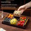 ZISIZ 6-Compartment Snack Platter with Wooden Tray & Glass Bowls