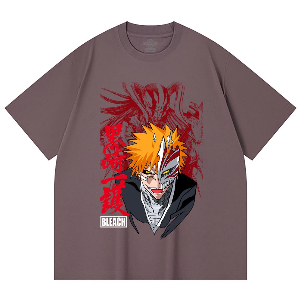 230 Gsm 100% Cotton Bleach V1 Ichigo Print Unisex Heavy Cotton T Shirt