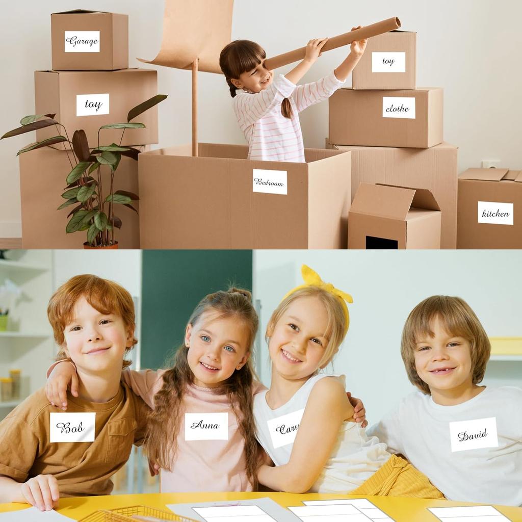 STARLIBOO Removable Colored Labels Stickers, 3X5 Inch Removable Large Label Stickers for Moving Boxes and Storage B- Waterproof- Tear Resistant
