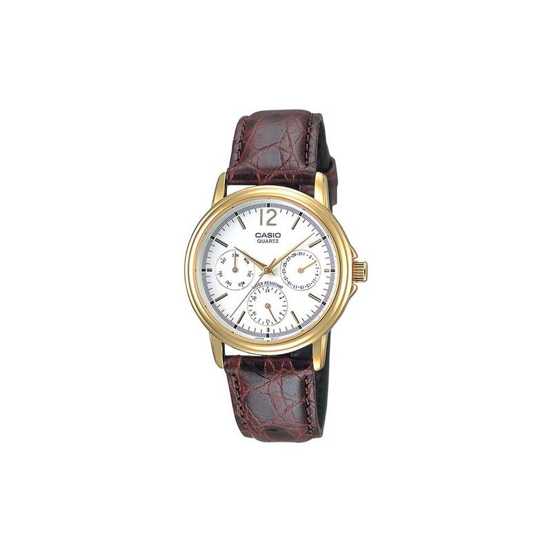Casio STANDARD series waterproof quartz movement leather strap Japanese and Korean watch men s watch white dial MTP-1174Q-7AJH белый
