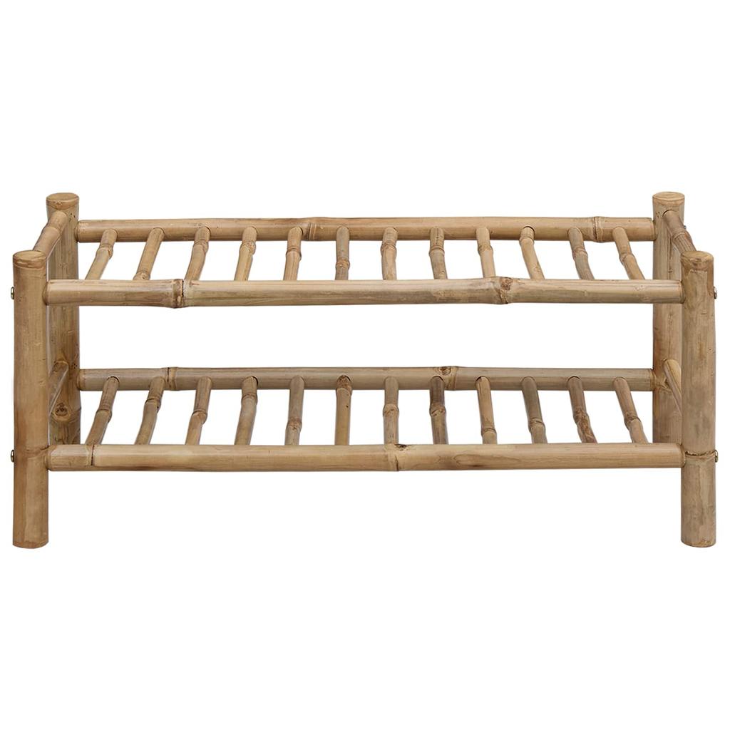 Bamboo Shoe Rack with Storage Shelf Natural Color 68 X 28 X 30 Cm