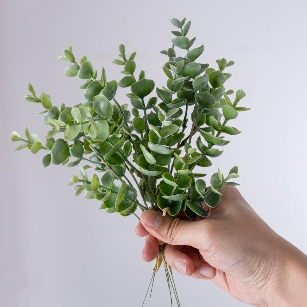 UV Resistant Artificial Eucalyptus Bouquet Lifelike Simulation Green Plants  Home Decoration