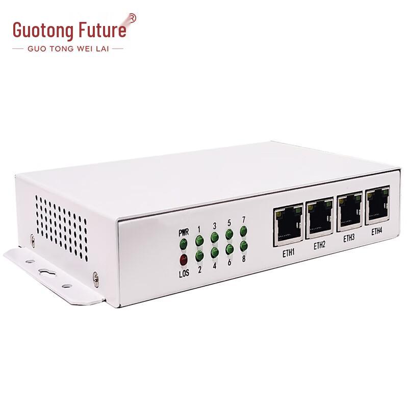 Guotong Future 1-Ch Phone + 4-Ch Ethernet Optical Transceiver