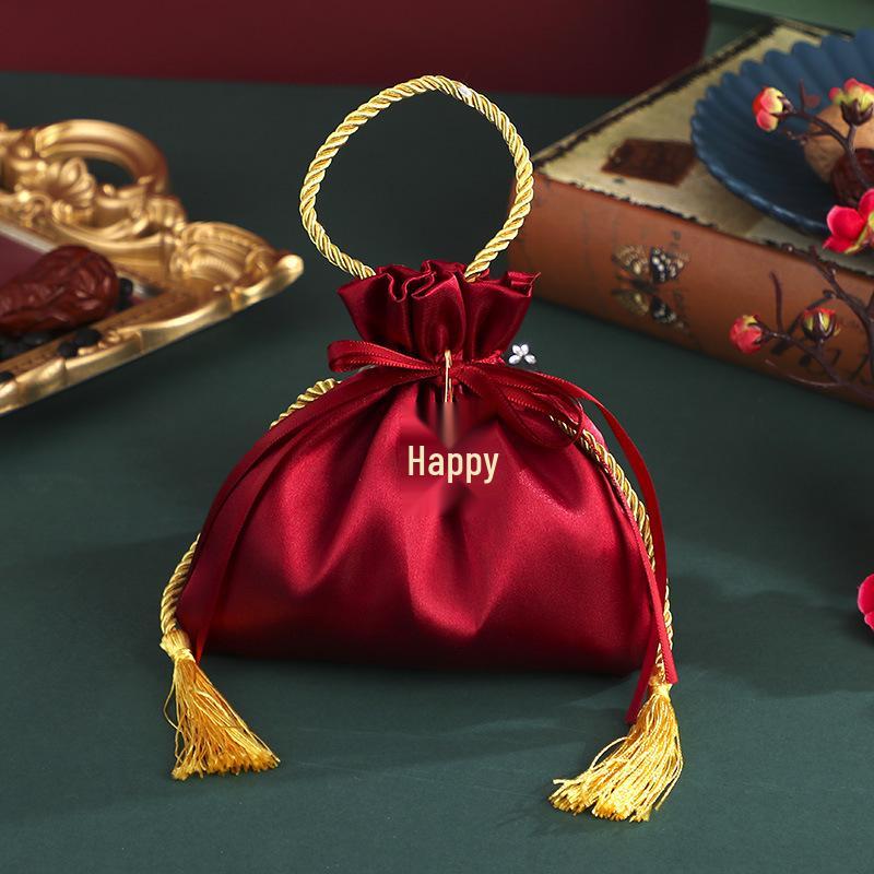 Elegant Wedding Candy Bags & Boxes with Tassels Small (14x14cm)