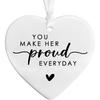 You Make Her Proud Every Day, Make Him Proud, Memorial Gift, Loss Keepsake, Sympathy Gift, Positive Gift, Remembering Heart Ceramic, Memorial Quote