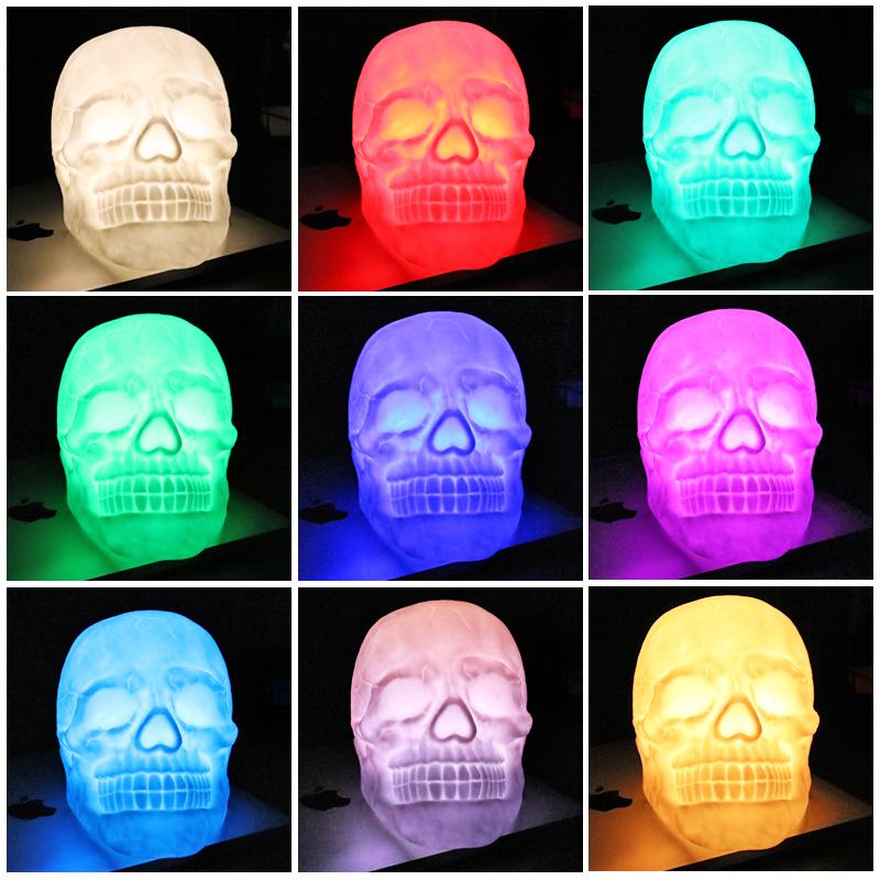 Remote Control LED Skull Light - Color-Changing Prank Gift Night Lamp