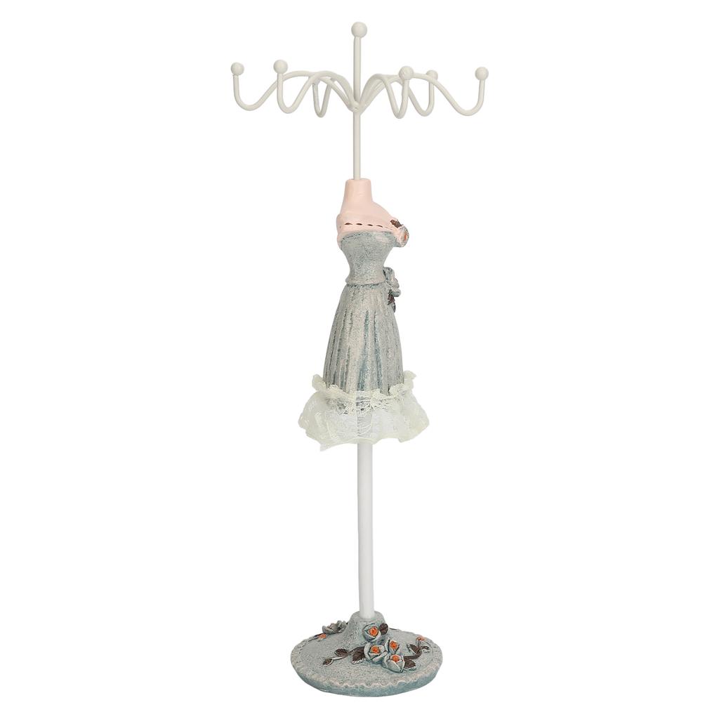 Earrings Necklace Princess Dress Stand Display Iron Mannequin Princess Jewelry Rack Pine Green 1