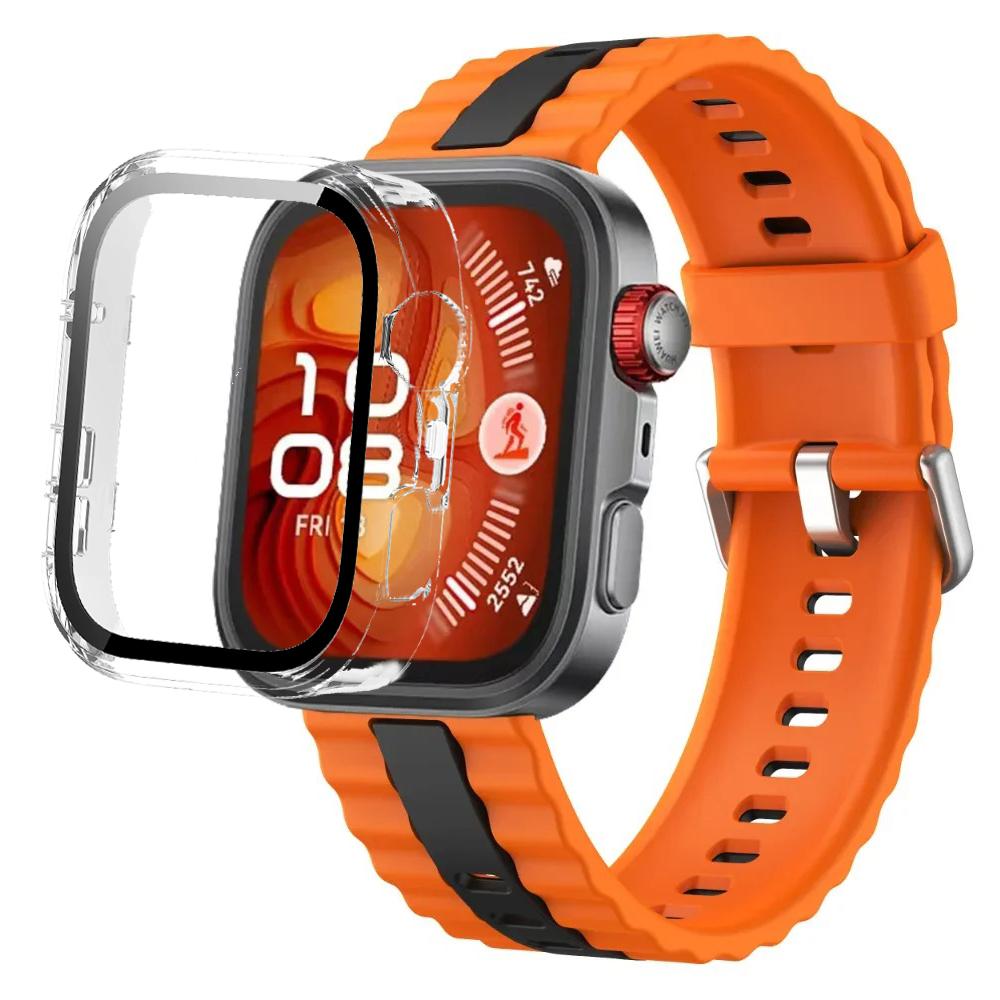 Silikonarmband+PC-Hülle für Huawei Watch Fit 4/Fit 4 Pro Intelligentes Armbandteile für Huawei Watch Fit 3 Uhr Schutzhülle