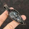 Blue Dendrite Opal Gemstone Pendant Copper Wire Wrapped Pendant Moonstone Pendant Gift For Her Handmade Copper Pendant Wire Wrapping Jewelry