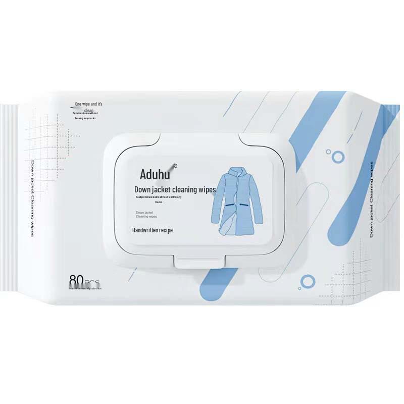 Disposable Wash-Free Down Jacket Cleaning Wipes - Portable, Individually Packaged for Oil Stain Removal