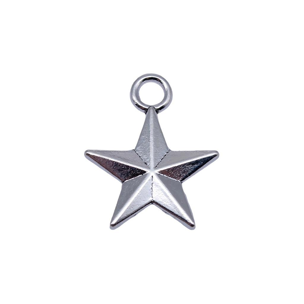 Nested Star Charms Multi Color Alloy Pendants For Double Star Themed Jewelry