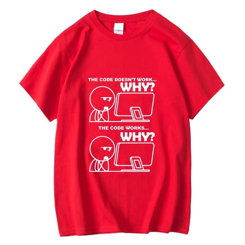 

Tshirt Cotton Funny Programmer Print Summer Loose Oneck Cool for Unisex Short Sleeve graphic t shirts crop top aesthetic S