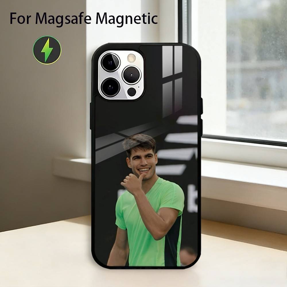 T-Tennis Carlos Alcaraz G-Garfia Phone Case For iPhone17,16,15,14,13,12,11 Plus,Pro Magnetic For Magsafe Wireless Charging