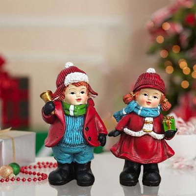 Christmas Winter Statues, Tabletop Sculptures, Christmas Scene Tabletop Decorations, Cute Interior Decorations