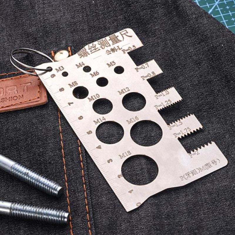 Screw Thread Pitch Gauge Ruler Measuring Tool Bolt Nut Metric Machining Threads Screw Cutting Gauge Angle Model Measuring