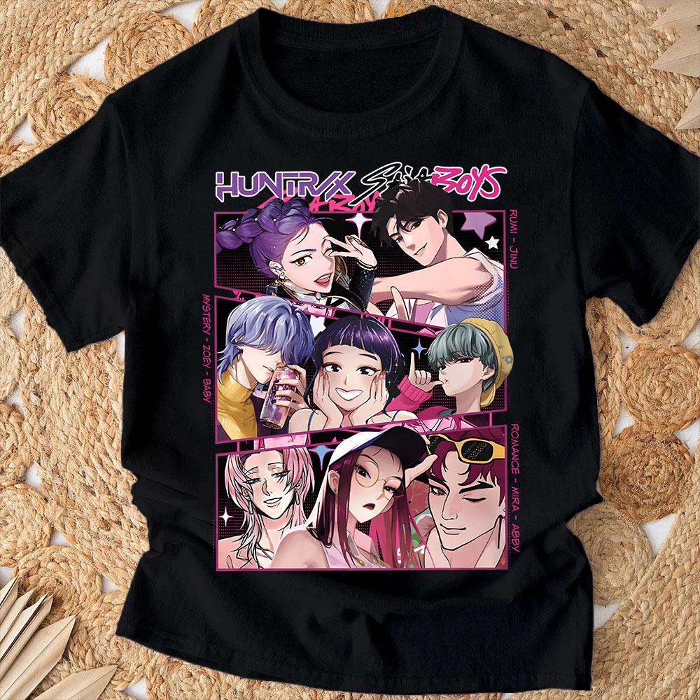 Anime Kpop Demon Hunters Kids T-shirts Children's Clothing 2025 New Summer Casual Boys Girls Short Sleeve Tops