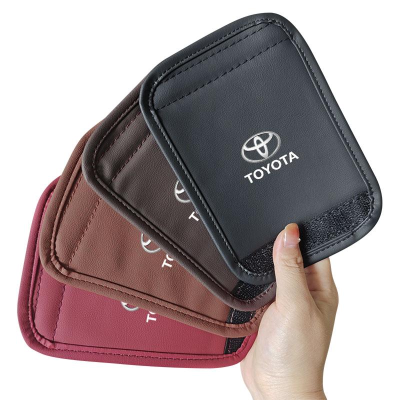 1/2Pcs Car Roof Handle Cover Door Armrest Leather Covering for Toyota Gazoo Racing Corolla TRD Yaris Chr Auris Rav4 Camry Prius Prado Avensis