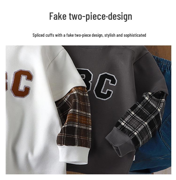 Trendy Patchwork Hoodie for Boys - Sporty Korean Style, Spring/Autumn Wear