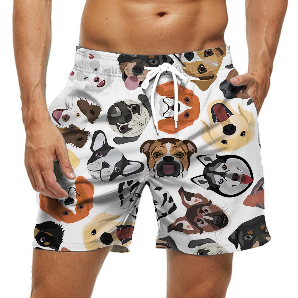 Daily Summer New Straight Tube Printed Loose 3D Men's Casual Shorts Beach Shorts Breathable Comfortable Outdoor Sports Board Shorts