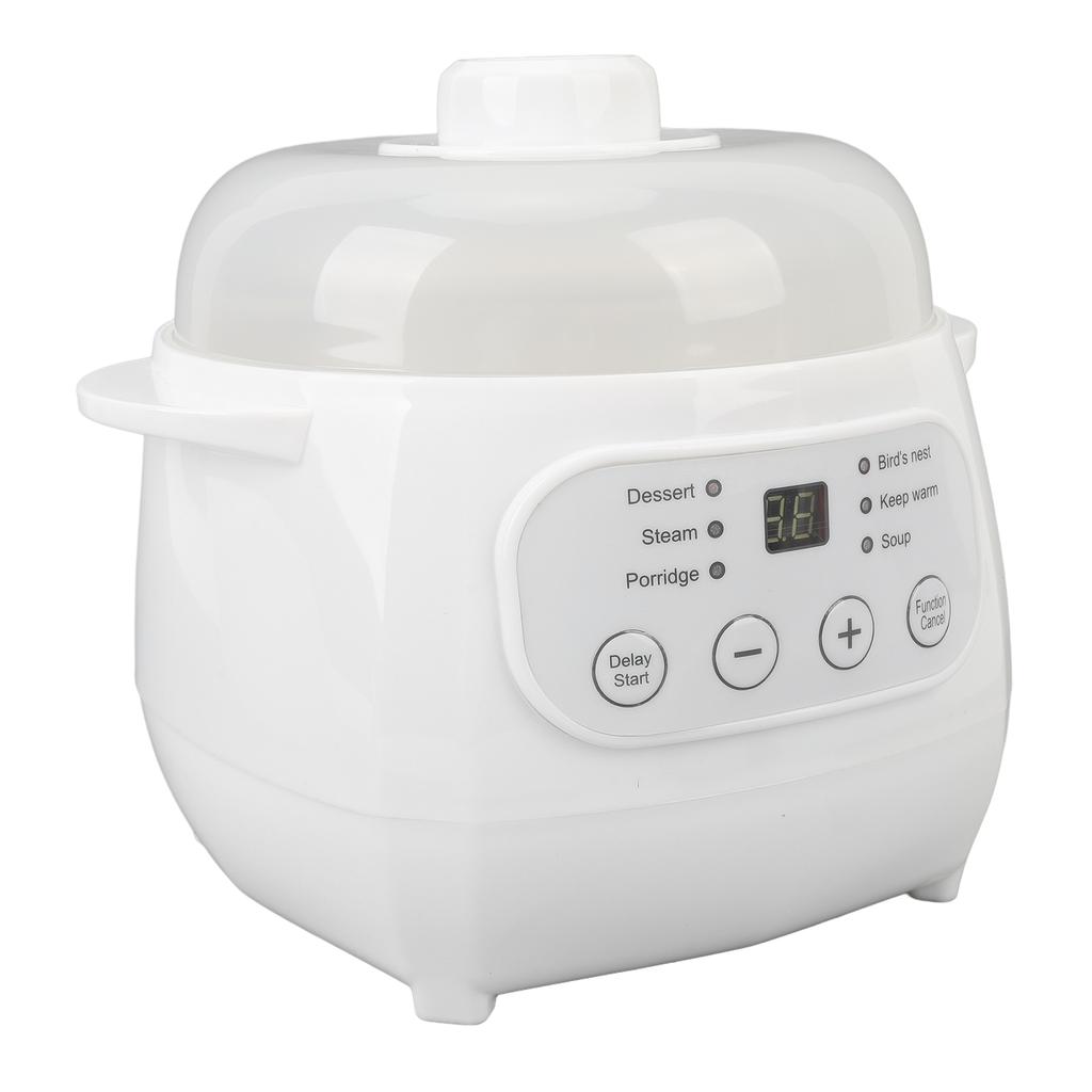 Electric Stew Cooker with Steam Basket Timer Pre Settings Automatic Ceramic Electric Stew Pot for