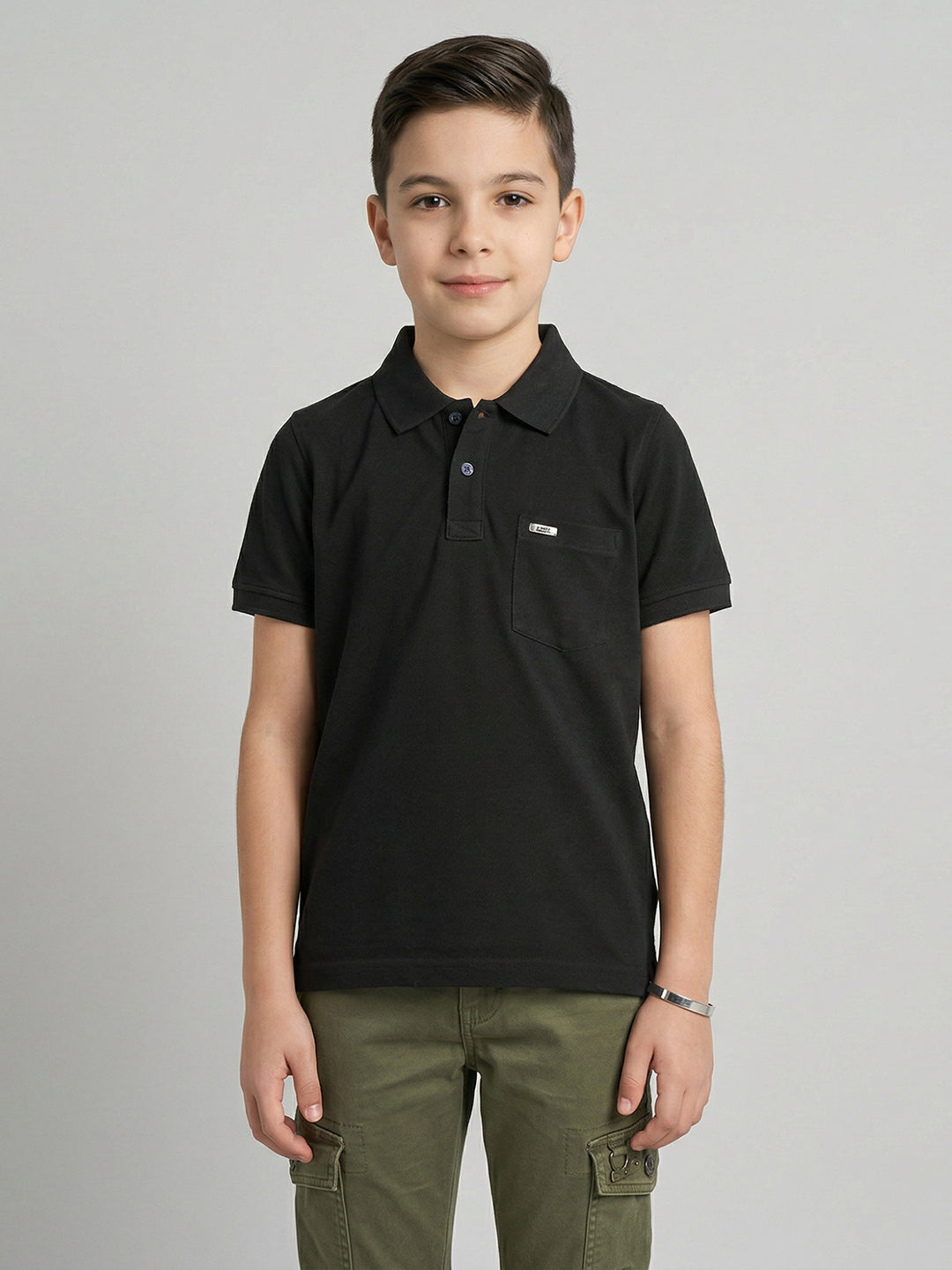 Monte Carlo Boy Regular Fit Black Tshirt 4-5 Years