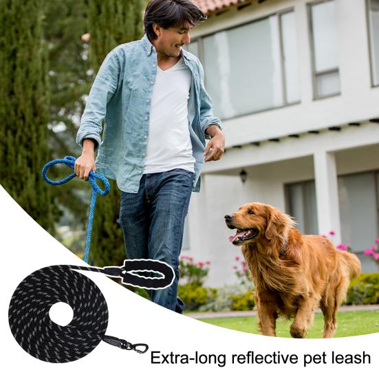 Pet Leash Heavy Duty Rope Leash for Medium And Large Dogs with Elastic Cushioning And Reflective Strips Extra Long Durable
