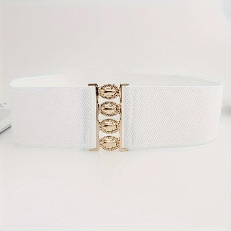 1pc Women's Elastic Waist Belts Sequins & Alphabets Embellished, Alloy Buckle with Elastic Band Stylish Buckle Design
