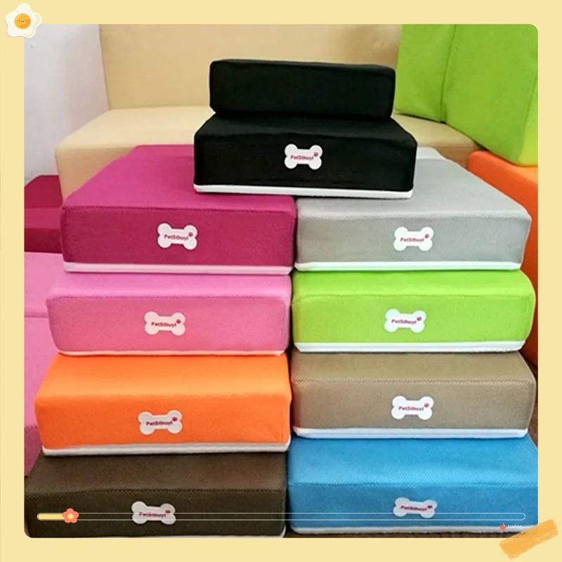 Cute Home Cat Pet Bed,Dog Stairs Ladder, Foldable Dog Ramp,Pet Mat Mesh Breathable Pet Steps,2-steps With Detachable Soft Cover