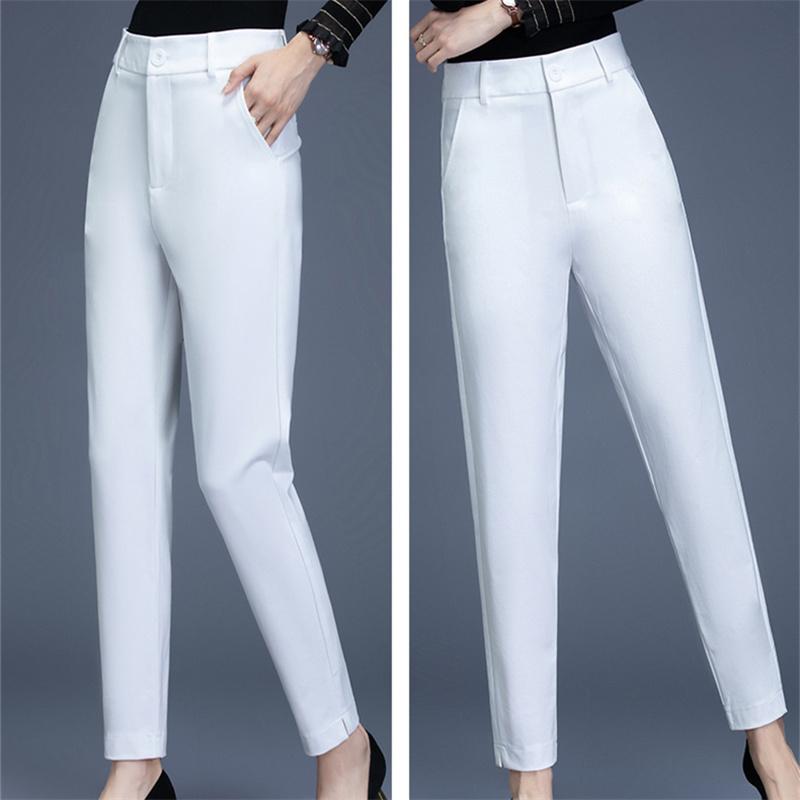2022 Spring Autumn new Fashion simple HighWaist Slim Lady Pants Elegant High Waist leisure Straight Trousers Femal Business