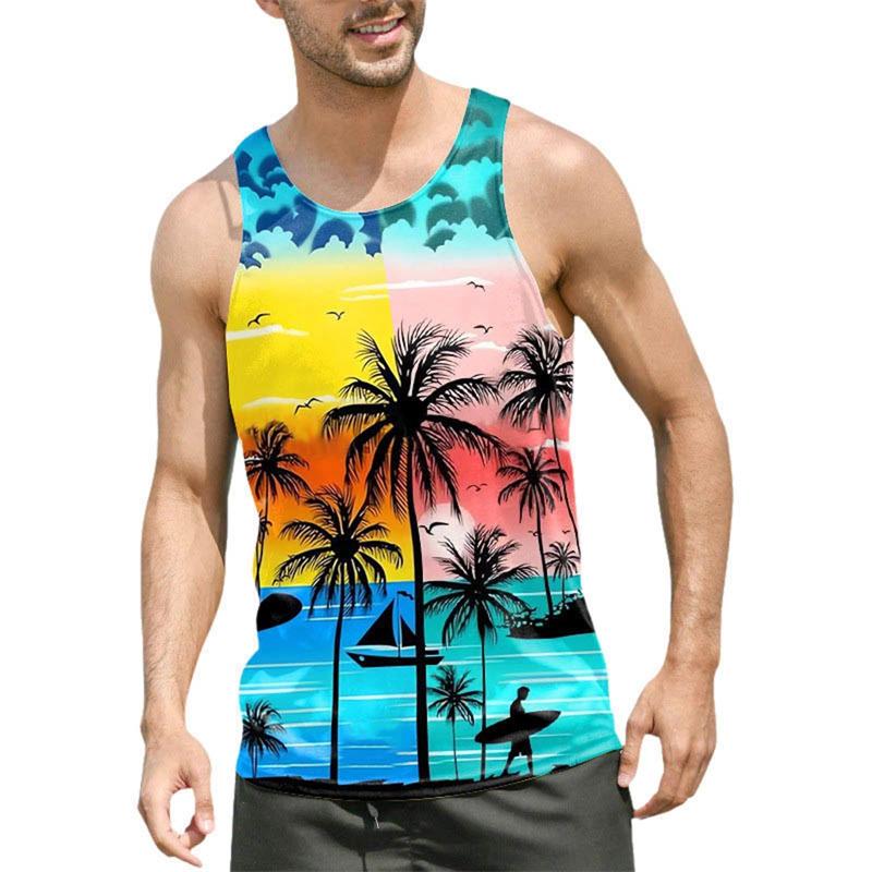 Tropical Palm Tree 3D Print Tank Top Men Women Tank