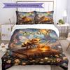 3PC Custom Name Bee Book Honeycomb Bedding Set Duvet Cover Closure Includes 1 Duvet Cover & 2 Pillowcases for Bedroom