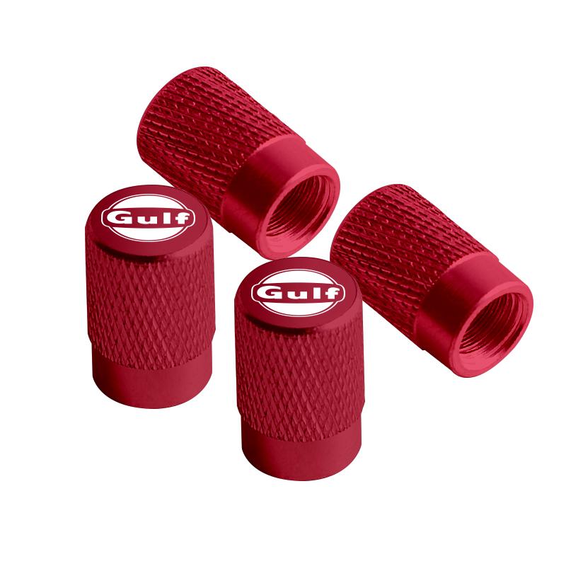 4pcs Metal For GULF Badges Jaguar Land Rover Skoda Seat Hyundai Volvo Peugeot Car Wheel Tire Valve Caps Covers Accessories