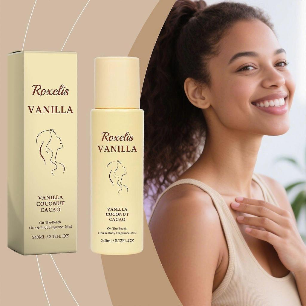 Vanilla Coconut Hair & Body Fragrance Mist, 240ml Dual-Use Perfume Spray