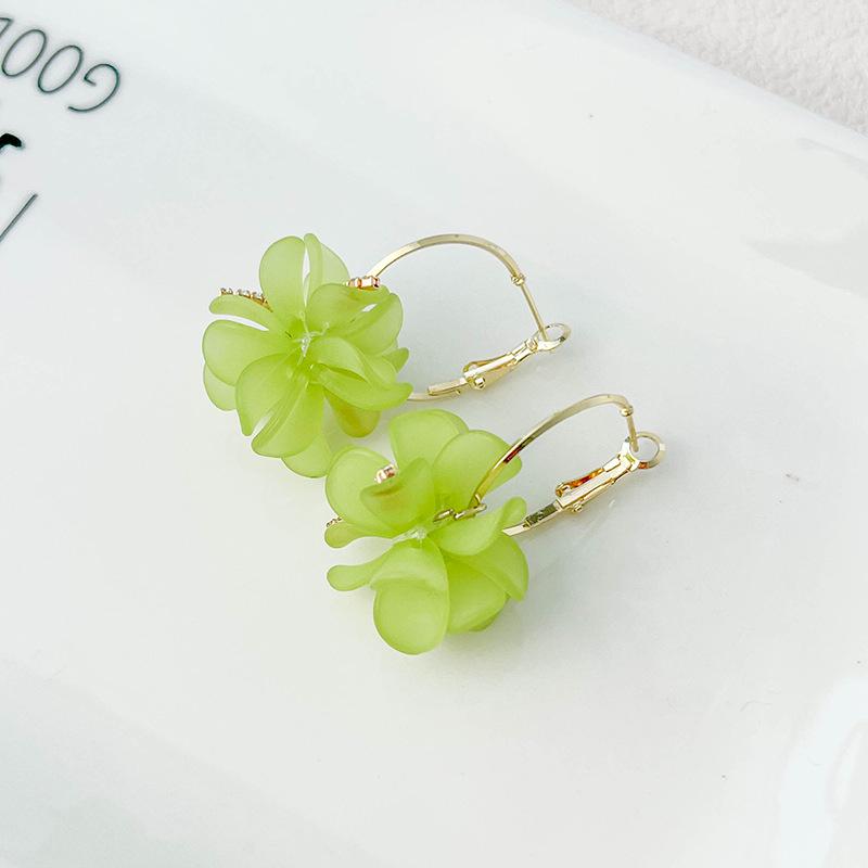 Korean Fashion Sweet Acrylic Petal Earrings - Unique, High-End Design
