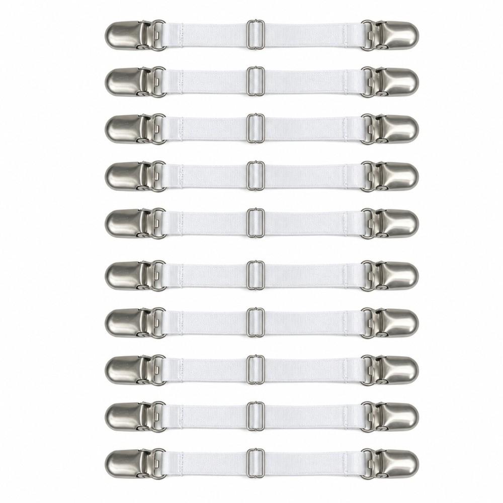 10 Pcs Adjustable Sheet Corner Holders 27.56in Elastic Sheet Clips Lingerie Corset