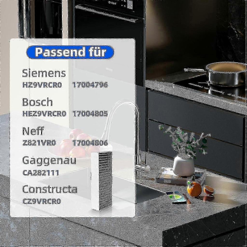 4pcs Activated Carbon Filters for Siemens Hz9vrcr0 17004796, Bosch Hez9vrcr0 17004805, Neff Z821vr0 17004806, Gaggenau CA282111 Less