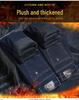 Men's 2024 Winter Thickened Velvet Jeans - High Waist, Straight-Leg, Large Size, Elastic Casual Pants