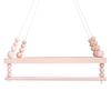 Nordic Style Wooden Beads Wall Hanging Shelf Swing Rope Floating Shelves Display Storage Rack Decor For Home, Office, Cafe