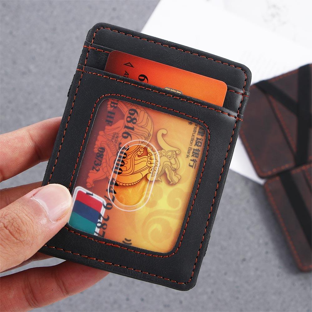 ID Card Case Men With Ribborn Gift Card Cover Cash Clip Magic Wallet Money Clips Mini Coin Purse
