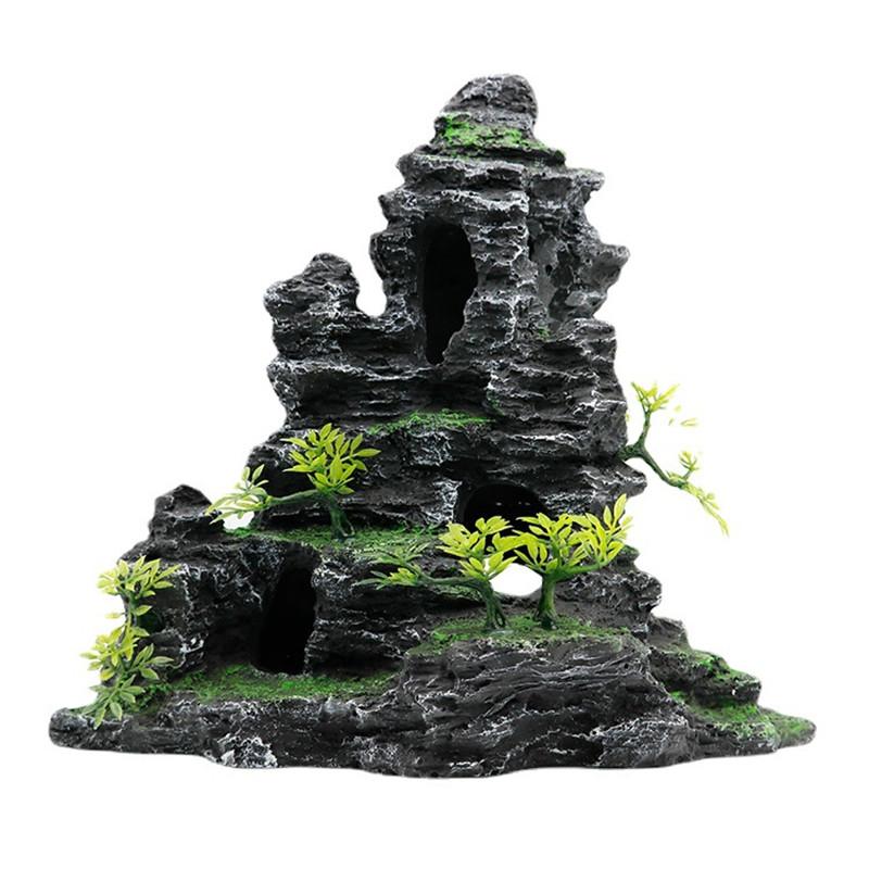 Aquarium Decoration Resin Aquarium Rockery Mountain Decoration Artificial Rock Cave Stone Simulation Creative Mountain Stone