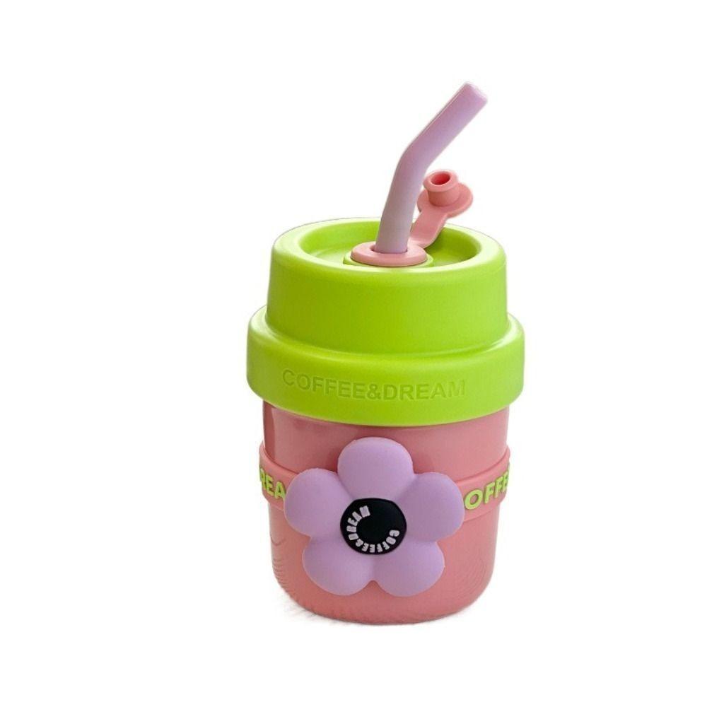 Mini 400ML Water Bottle Stainless Steel Office Straw Water Cup Dopamine Cute Coffee Cup  Girls