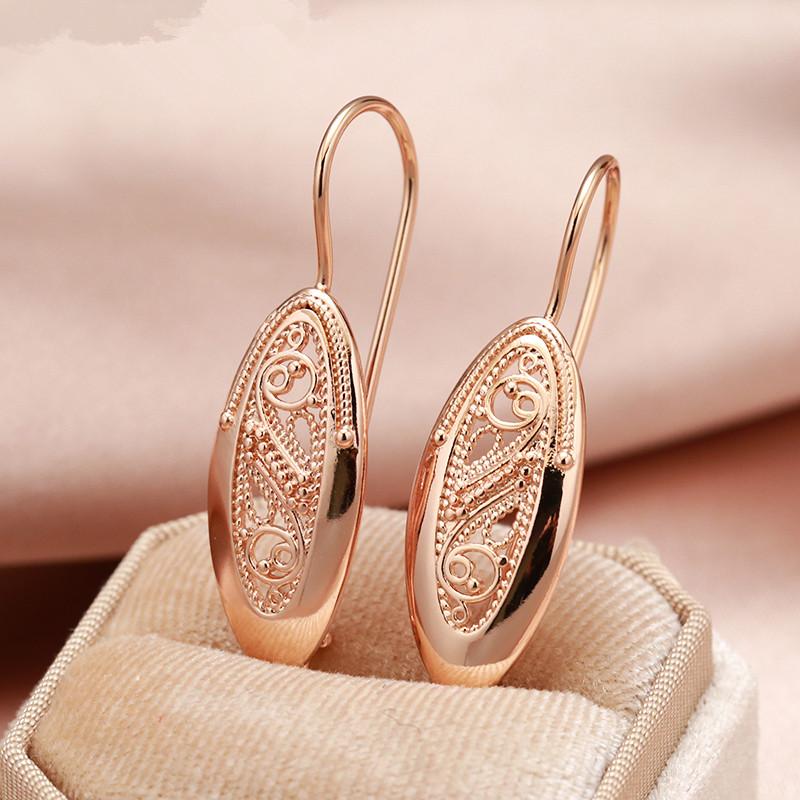 

1 пара роскошных женских серег с геометрическим винтажным вырезом и узором золотого цвета, повседневные модные изысканные ювелирные изделия для вечеринок