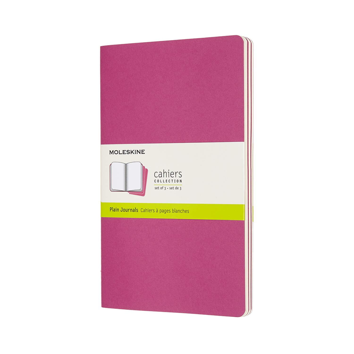 

Moleskine Notebook Cahier Journal Set of Large Kinetic Pink CH018D17 3, Plain, Size,