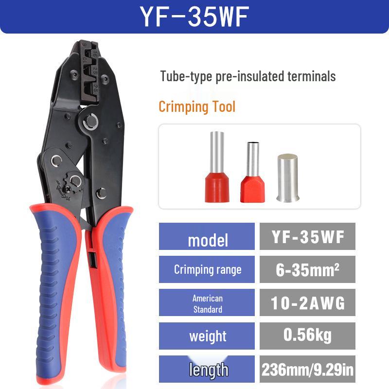 Electrician's Tubular/Pin Terminal Crimping Pliers (6-35mm²) - YF-35WF