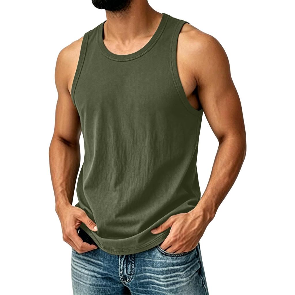 Herren Freizeit Einfarbig Ärmelloses Tanktop Leichtes Atmungsaktives Gewebe Bequeme Passform Sommerkleidung