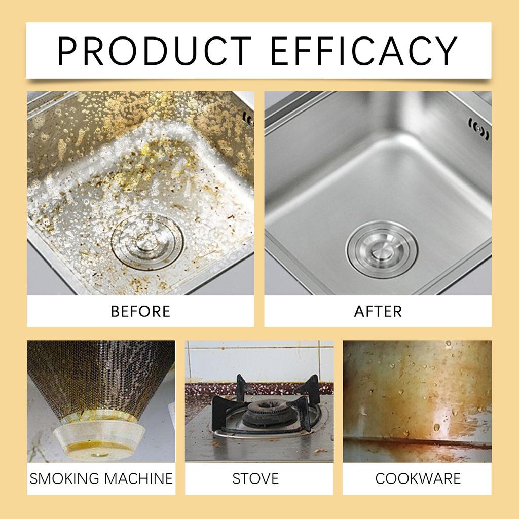 120ML Multi-Purpose Kitchen Foam Cleaner Powerful Grease And Oil Remover Hob And Oven Degreaser No-Rinse Foam Cleaner