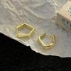 Gold Temperament Earrings: Elegant, Simple Design with Titanium Alloy Backs