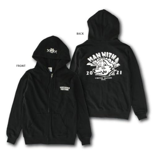 MAN WITH A MISSION 2021 New Year's Sale Merchandise: Zodiac Logo Hoodie (Arch Version), Black X White, Size L