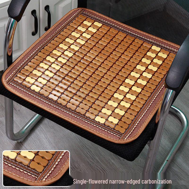 Summer Bamboo Cooling Chair Pad - Breathable, Non-Slip Cushion for Office, Dining, Car, and Students