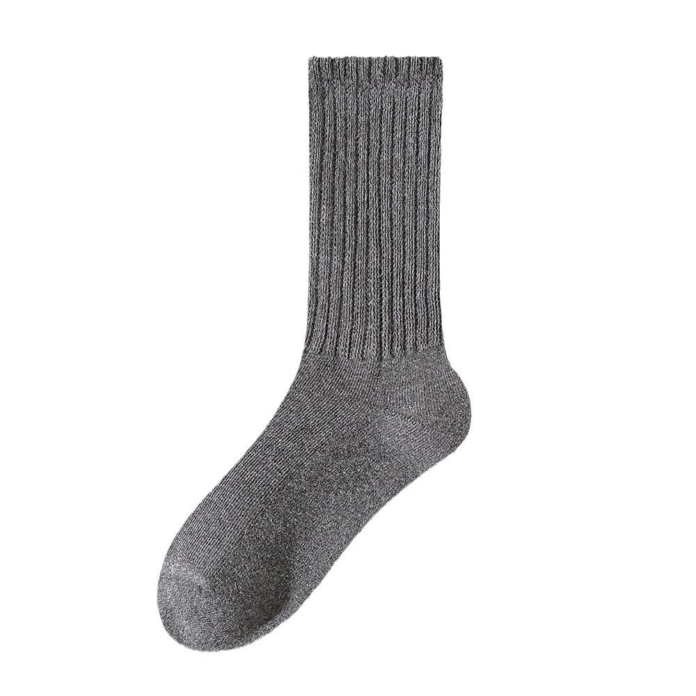 Man' Autumn and Winter Pure Cotton Fleece Vintage Antibacterial Loop Warm Long Socks